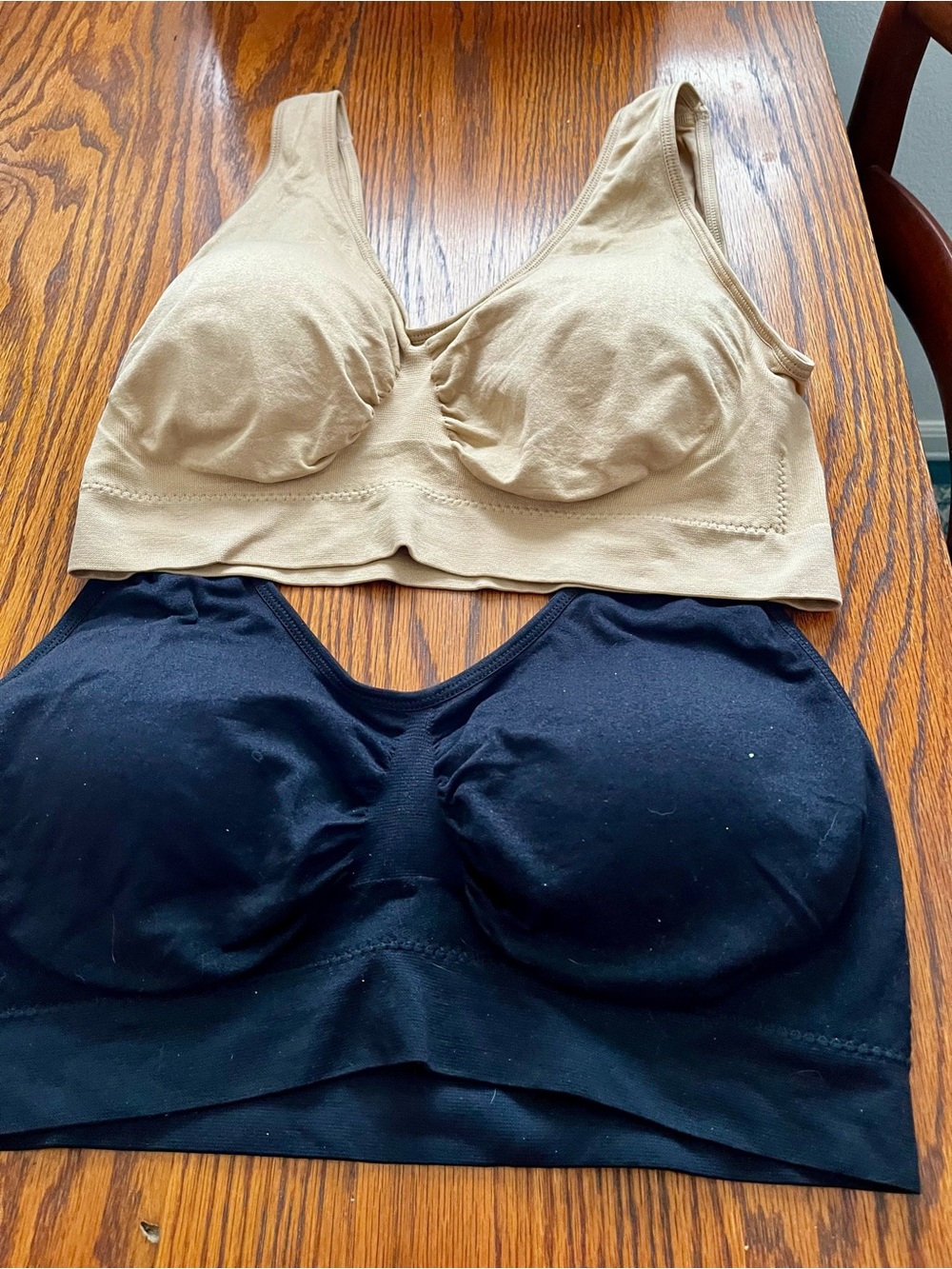 Seamless Comfort Wireless Bralette - Black & Beige 2XL